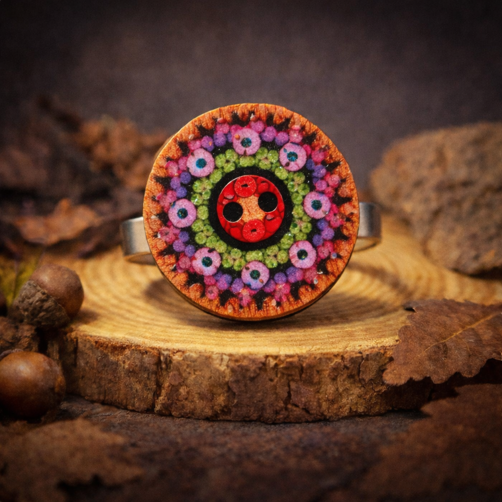 Anillo Mandala Rosa