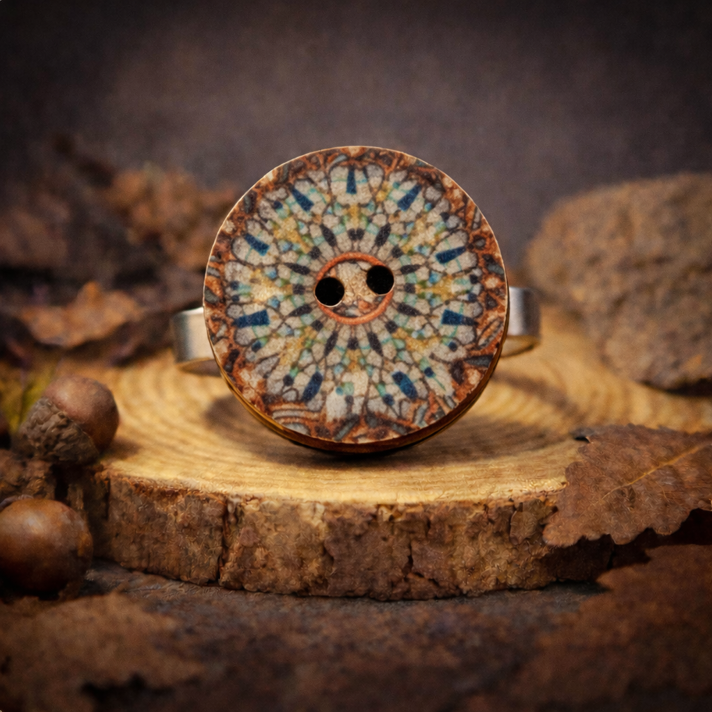 Anillo Mandala verde